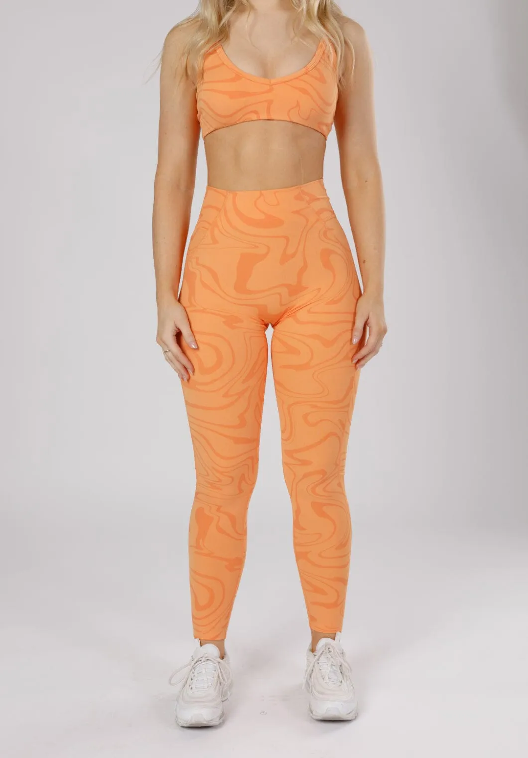 Eco Friendly Beach Walk Versatile Activewear RecStretch? DesB High Flow Sculptseam? Plus Legging Creamsicle