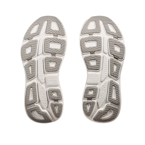 Hoka Women's Bondi 9 Wide Grey running in a Pilates studio shoes