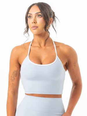 NKD Contrast Shelf Bra Tank - Sky Blue Zigzag stitching seams