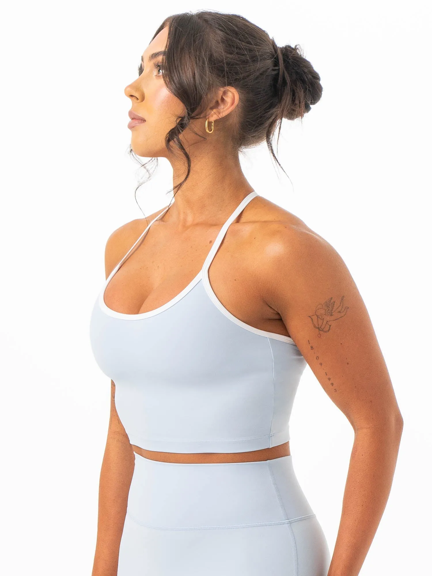 Double stitching seams NKD Contrast Shelf Bra Tank - Sky Blue