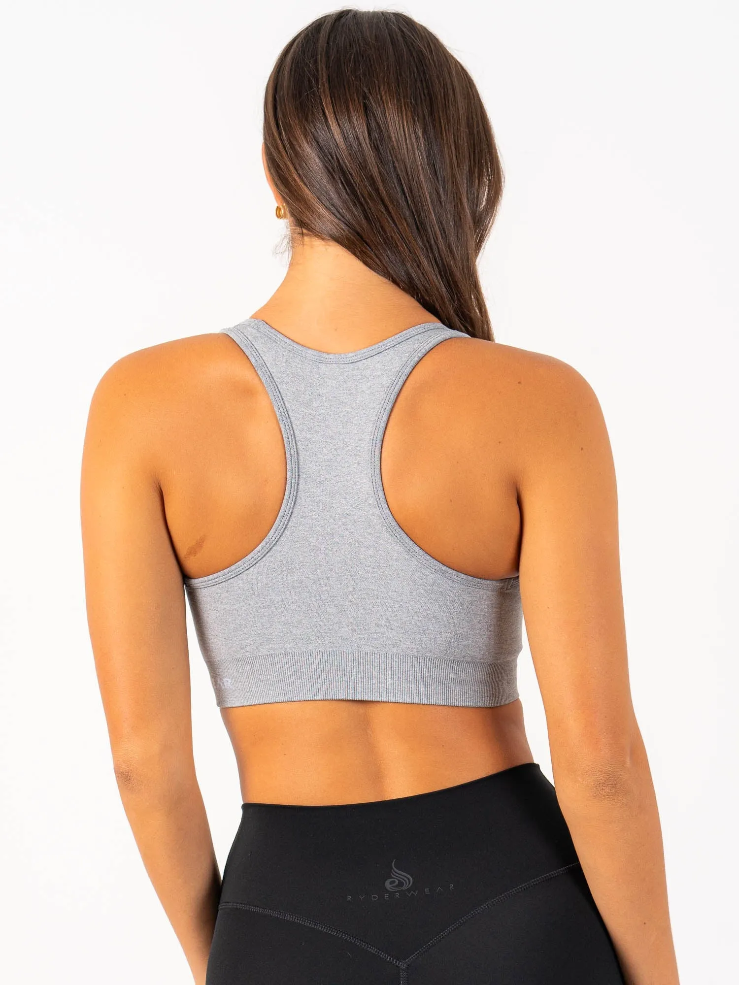 Colorful active clothing Staples Seamless Racer Back Sports Bra - Grey Marl