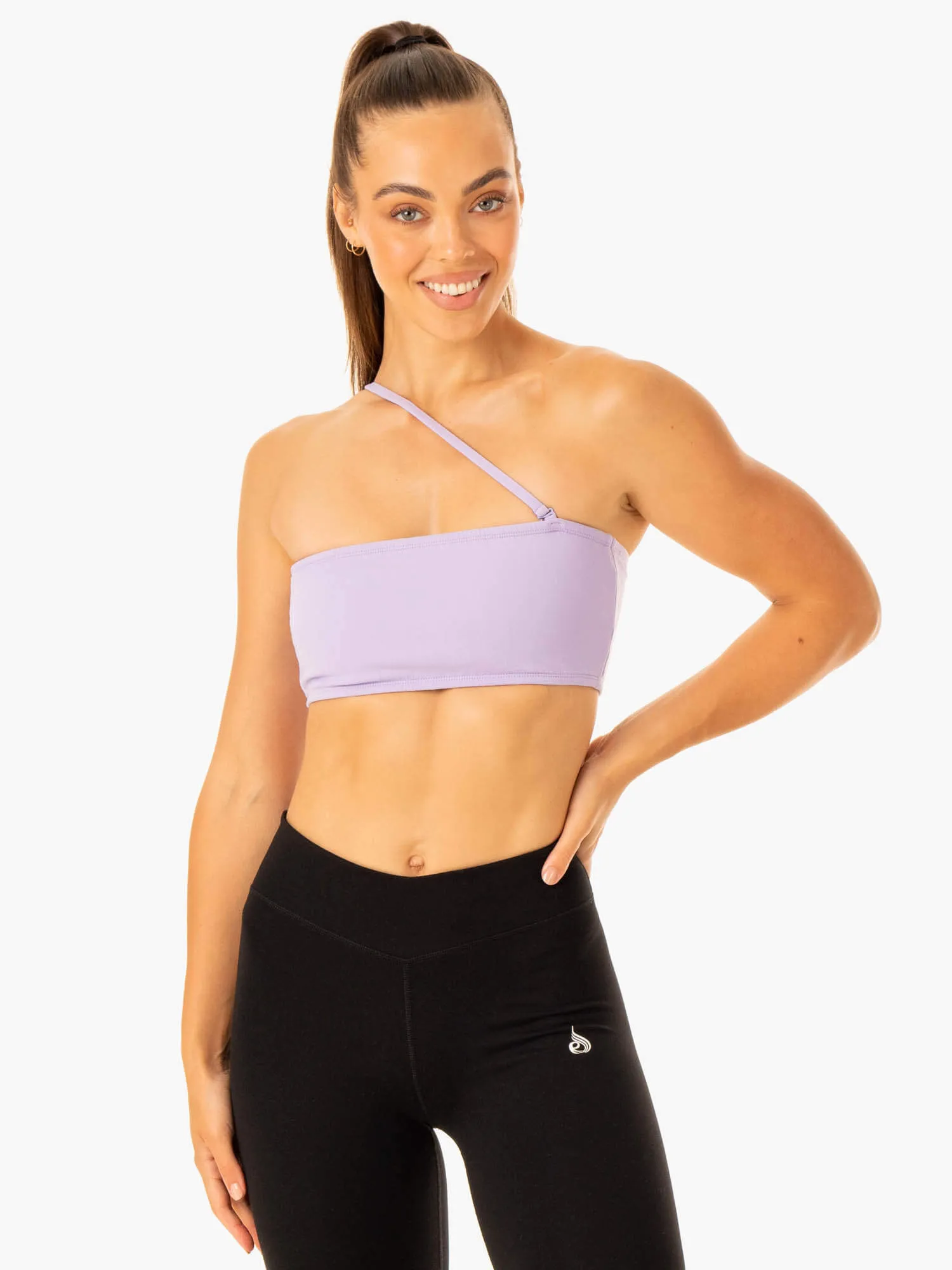 Convertible Bandeau Sports Bra - Lavender Versatile Strap Configuration adults