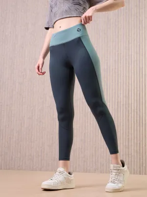 Compression Support Evening Walk Subtle Curve Women Colorblock Slim Fit Tights with ELASTOPLUS