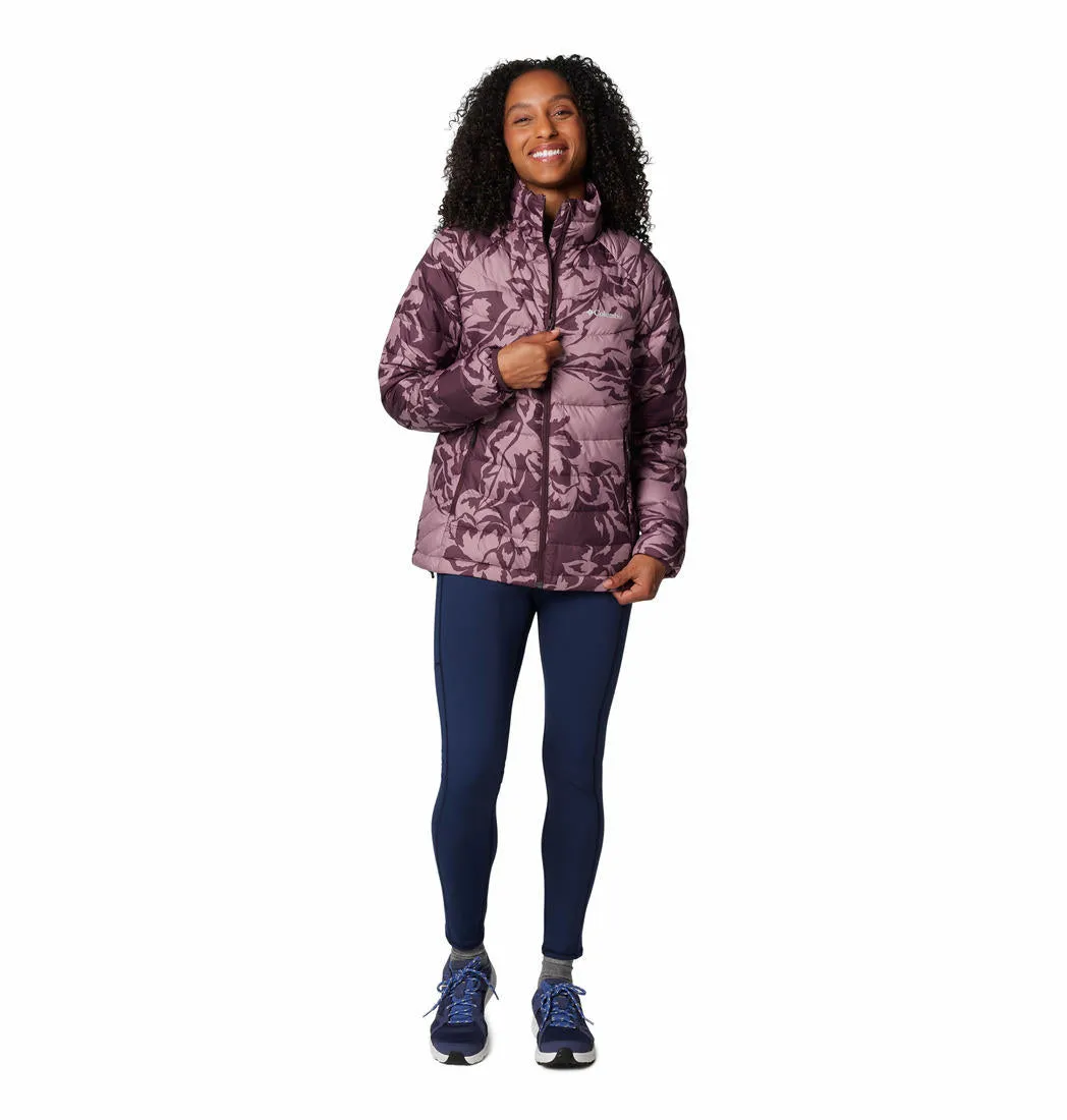 Columbia Women Red Powder Lite II Printed Full Zip Jacket skier Layer game