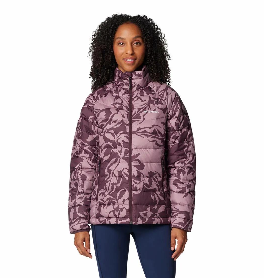 Rain Shield Beauty Columbia Women Red Powder Lite II Printed Full Zip Jacket