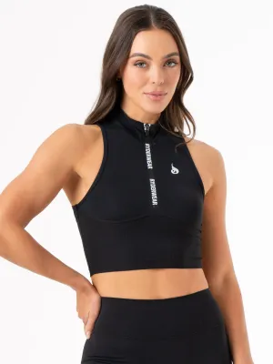 Light and Soft Breezy Comfort NKD 1/2 Zip Tank - Black