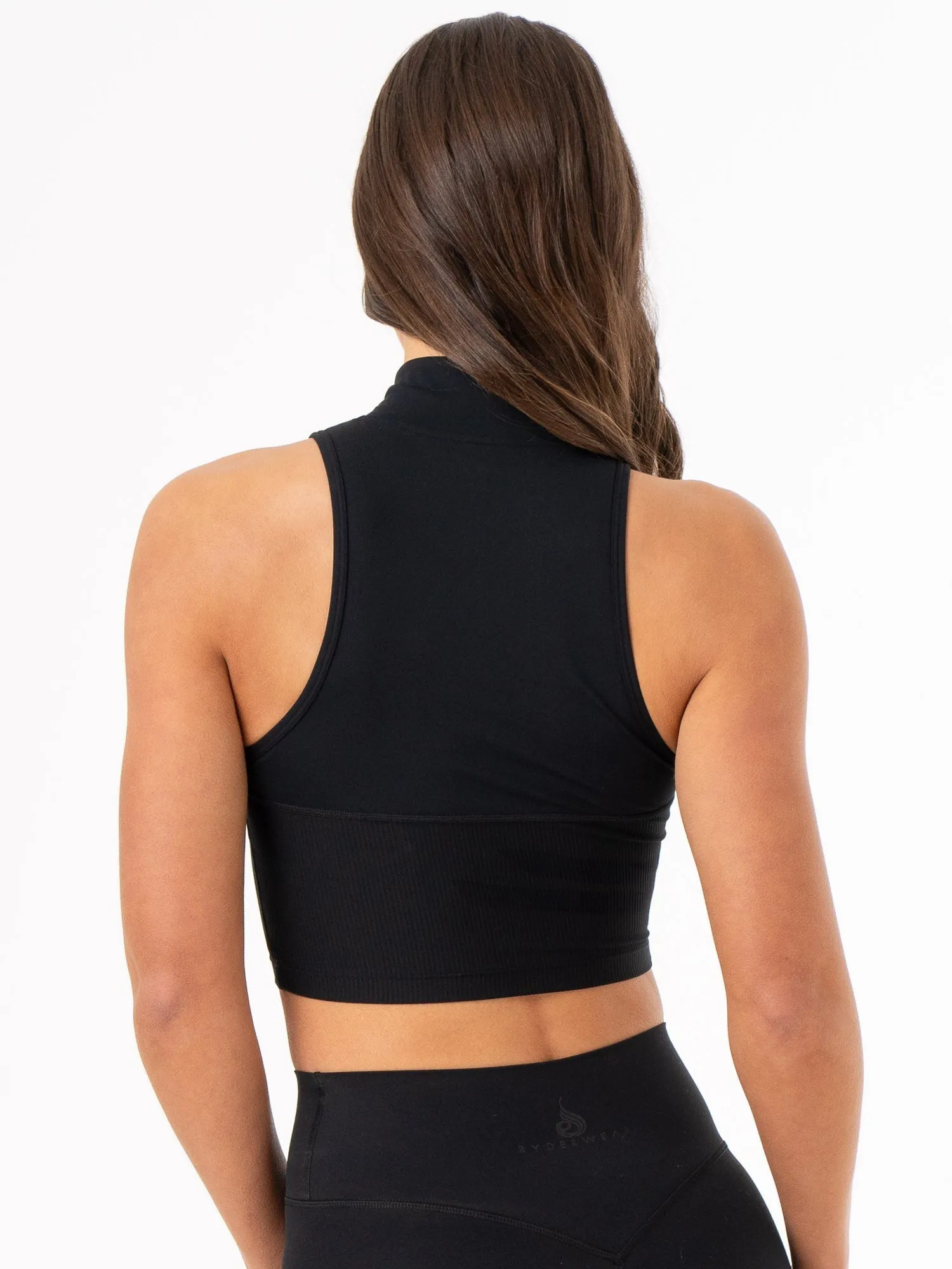 NKD 1/2 Zip Tank - Black Simple Layer Chill Style