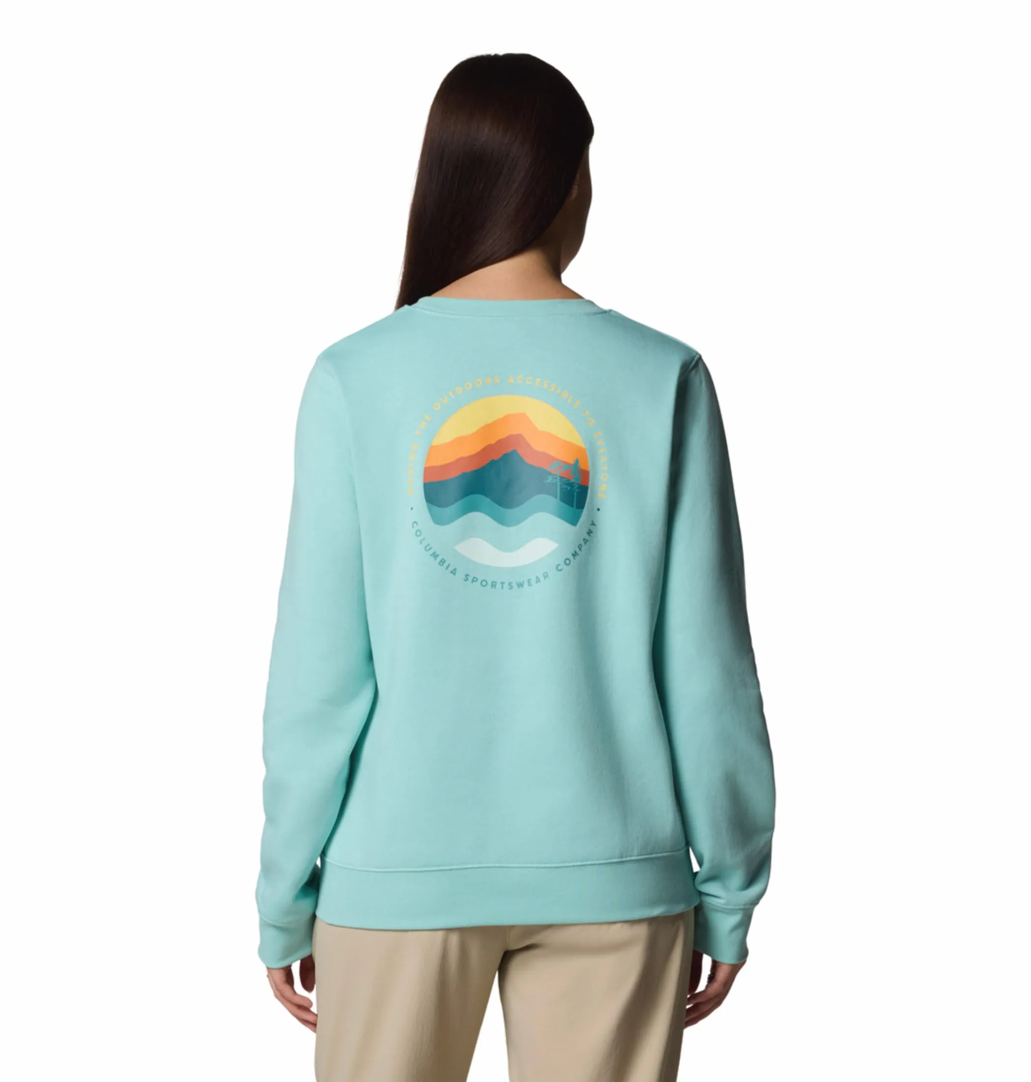 Adventure Articulated Sleeve Cut Columbia Women Blue Beaumount Graphic Crew