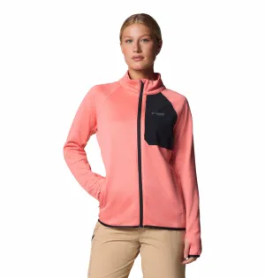 Thermoregulating Technology Reinforced Elbows Columbia Women Pink Triple Canyon Grid Fleece FZ