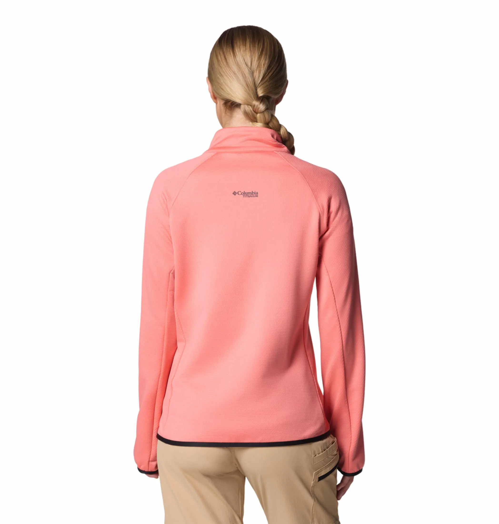 Go Anywhere Elegant Columbia Women Pink Triple Canyon Grid Fleece FZ