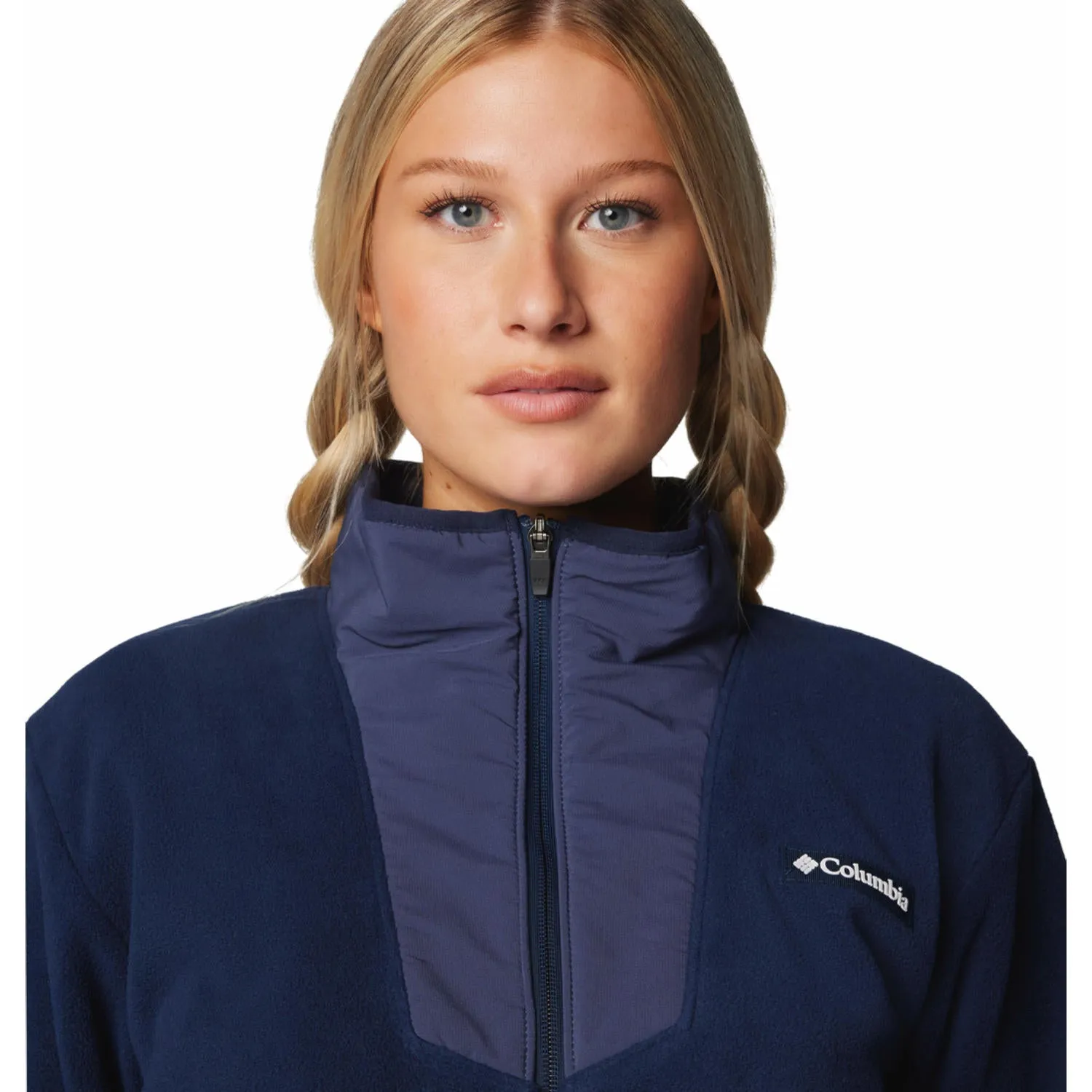 Non Restrictive Mobility Flexible Hem Columbia Women Blue Sequoia Grove Full Zip Fleece