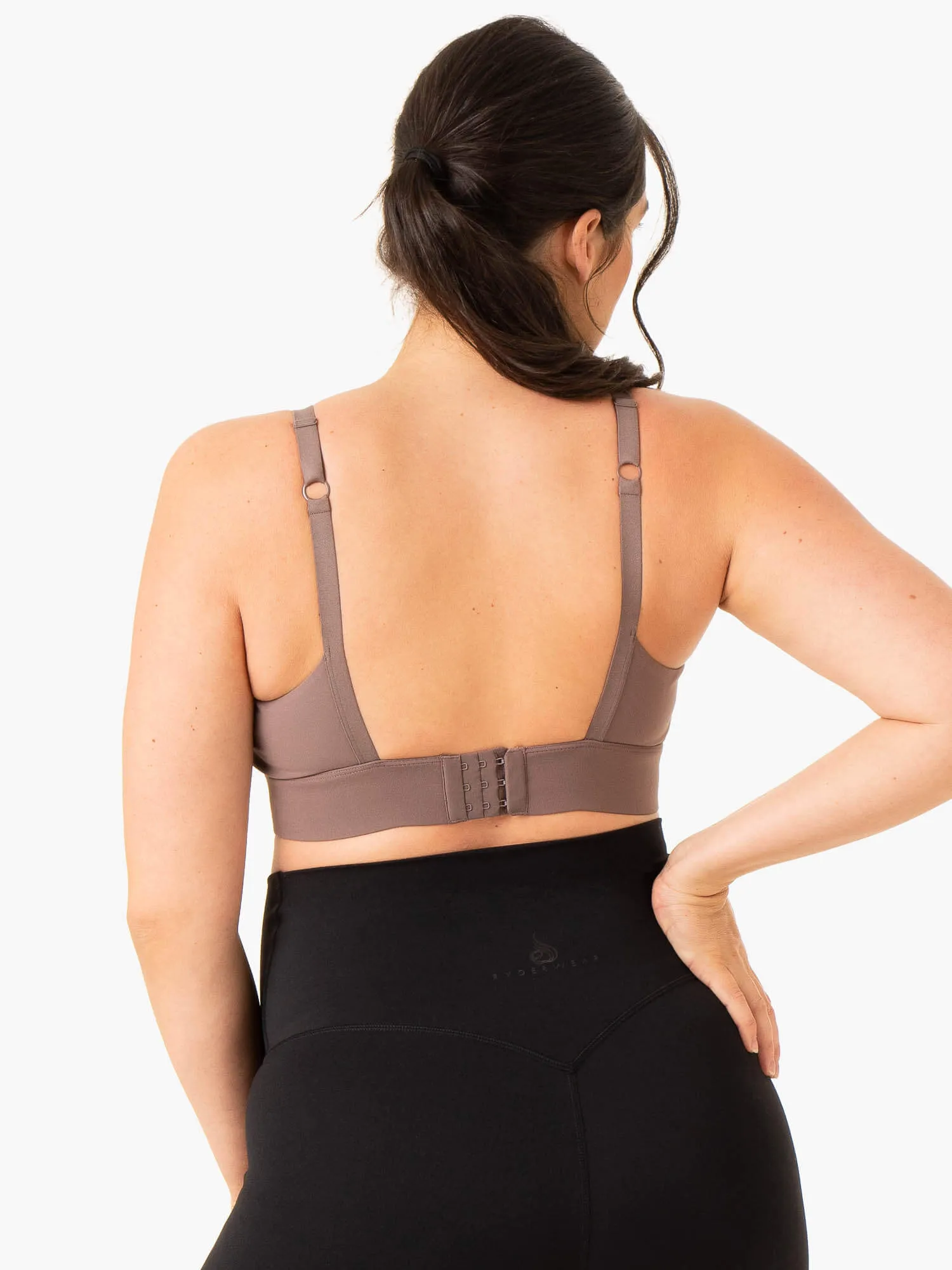 Anti-bacterial seams Postpartum Active Bump Sports Bra - Chocolate