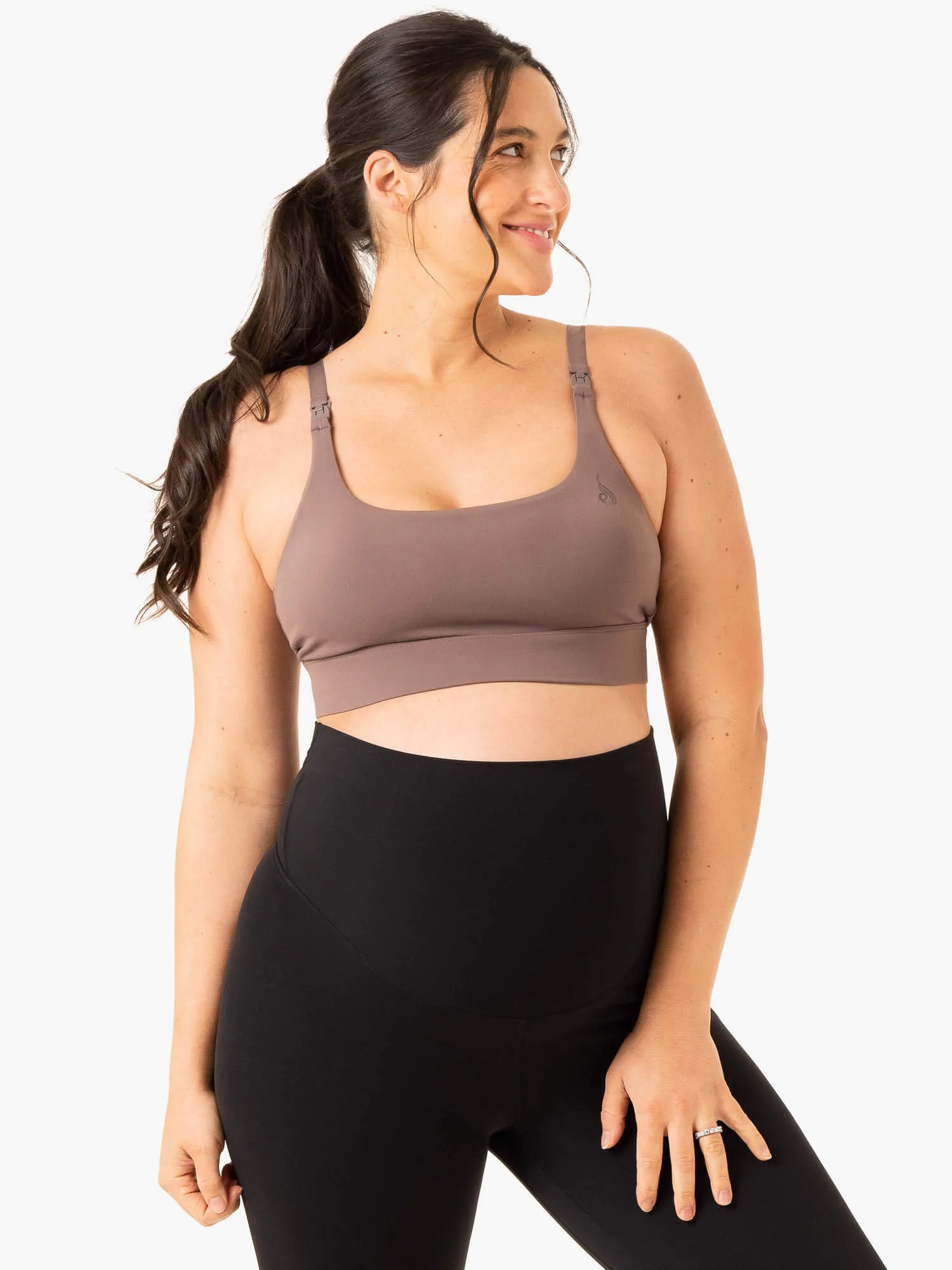 Active Bump Sports Bra - Chocolate Stretchy Structure