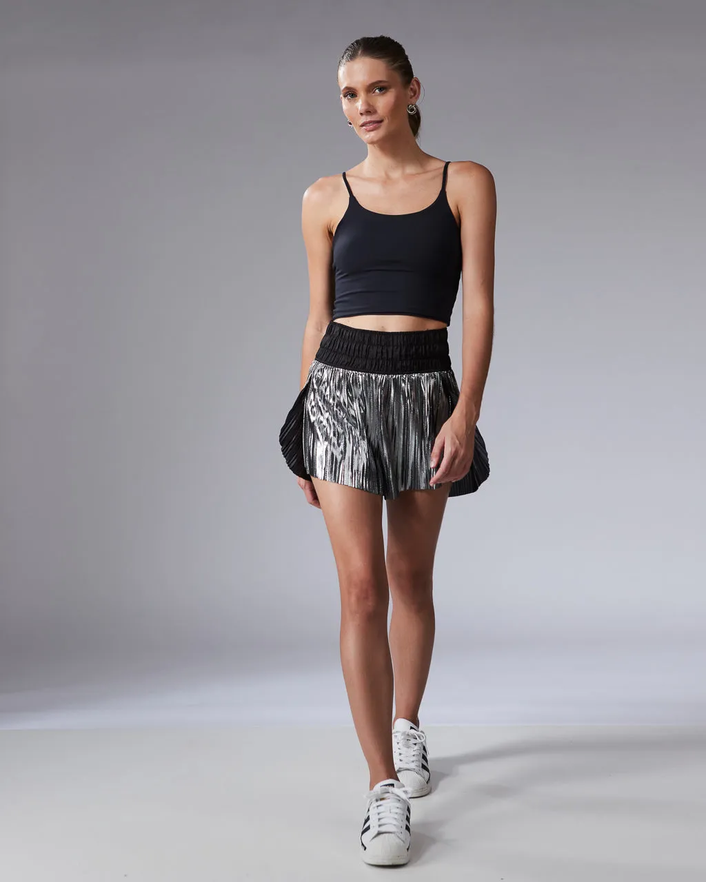 Seamless Edge Design Short plissado brilho (SH19)