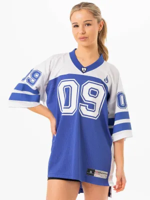 Effortless Wear Fit Varsity Jersey - Cobalt