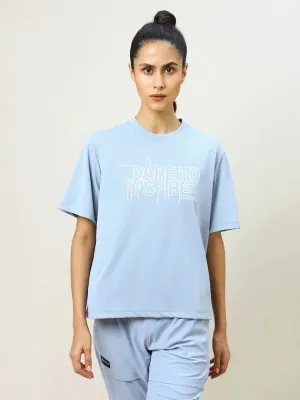 Women Printed Boxy Fit Crew Neck T-shirt with TECHNO COOL  Slim Fit Design