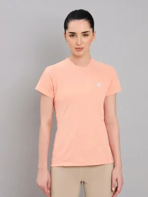Street Smart Look Fashionable Layer Women Solid Slim Fit Crew Neck T-shirt with TECHNO COOL 