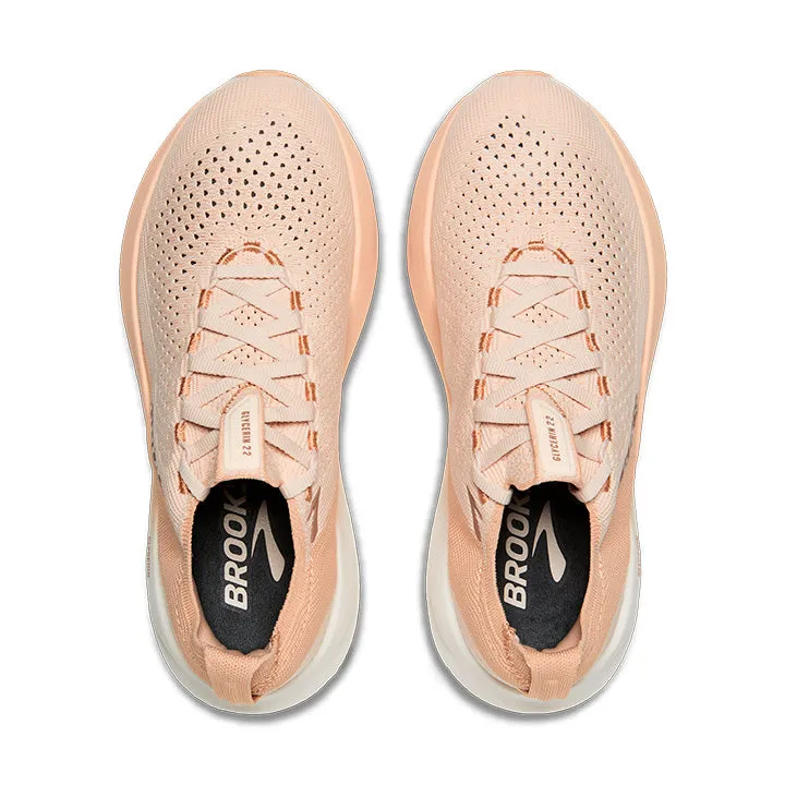 Brooks Women's Glycerin StealthFit 22 Almond running for school events narrow - fitting