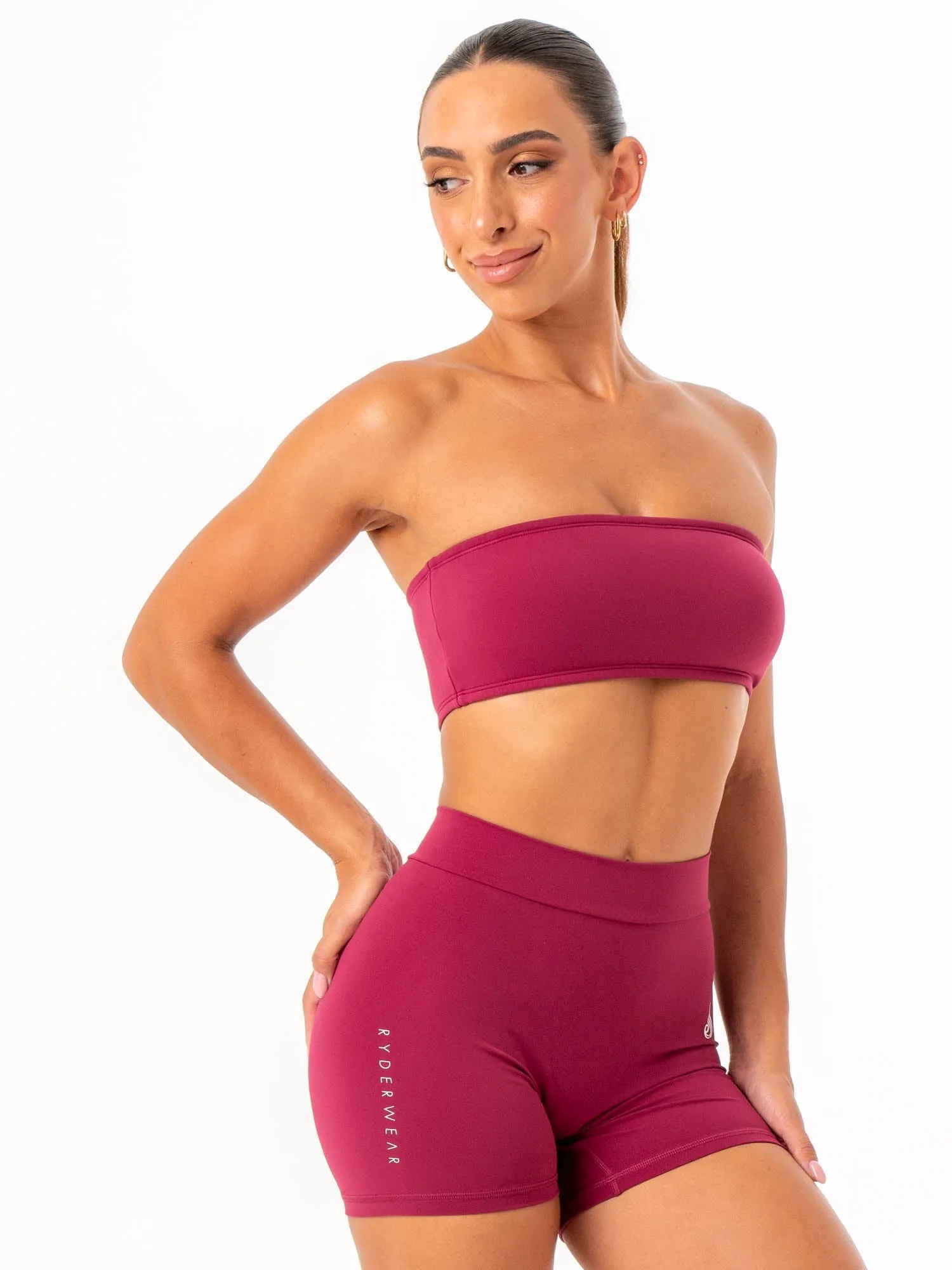 Bonded seams Mock neck NKD Bandeau - Wine