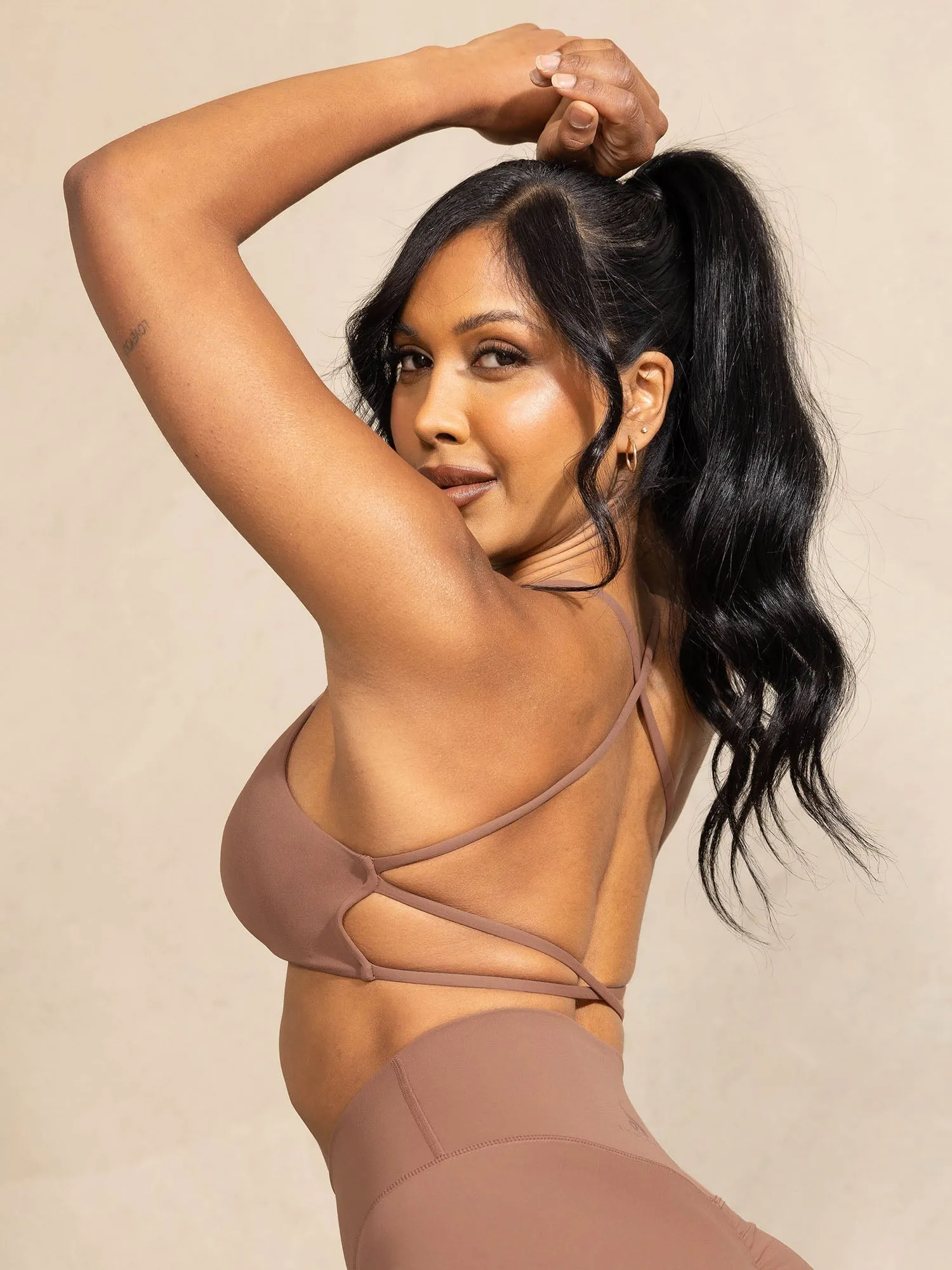 Breathable Lining Seamless Fabric NKD Embody Sports Crop - Mocha