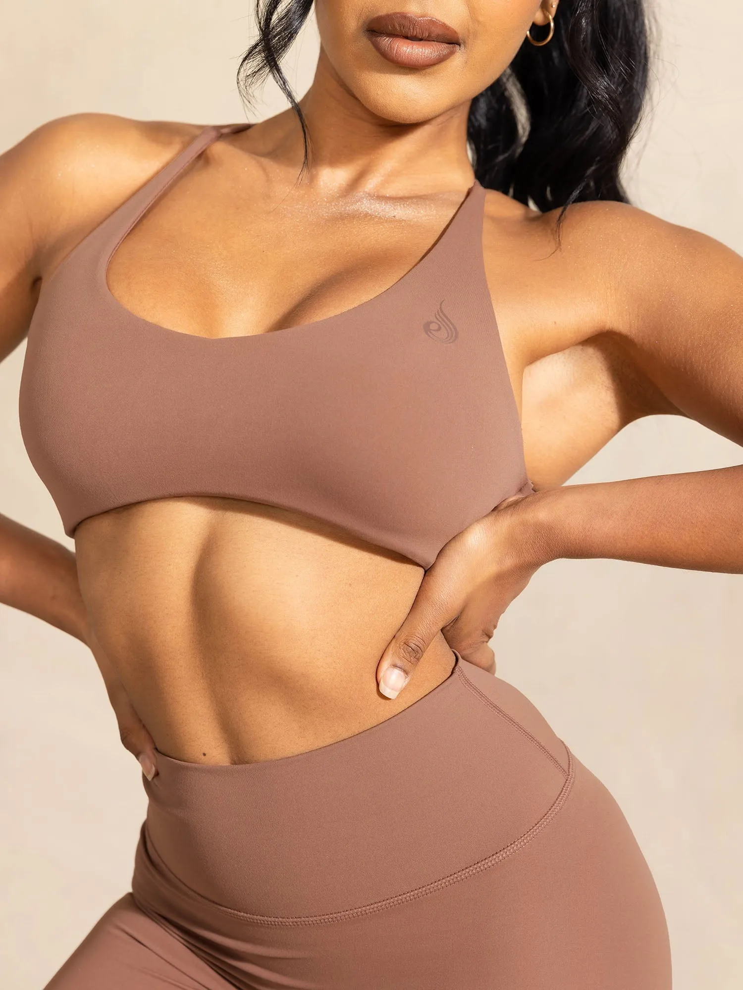 Wrinkle-Resistant Everyday Use NKD Embody Sports Crop - Mocha