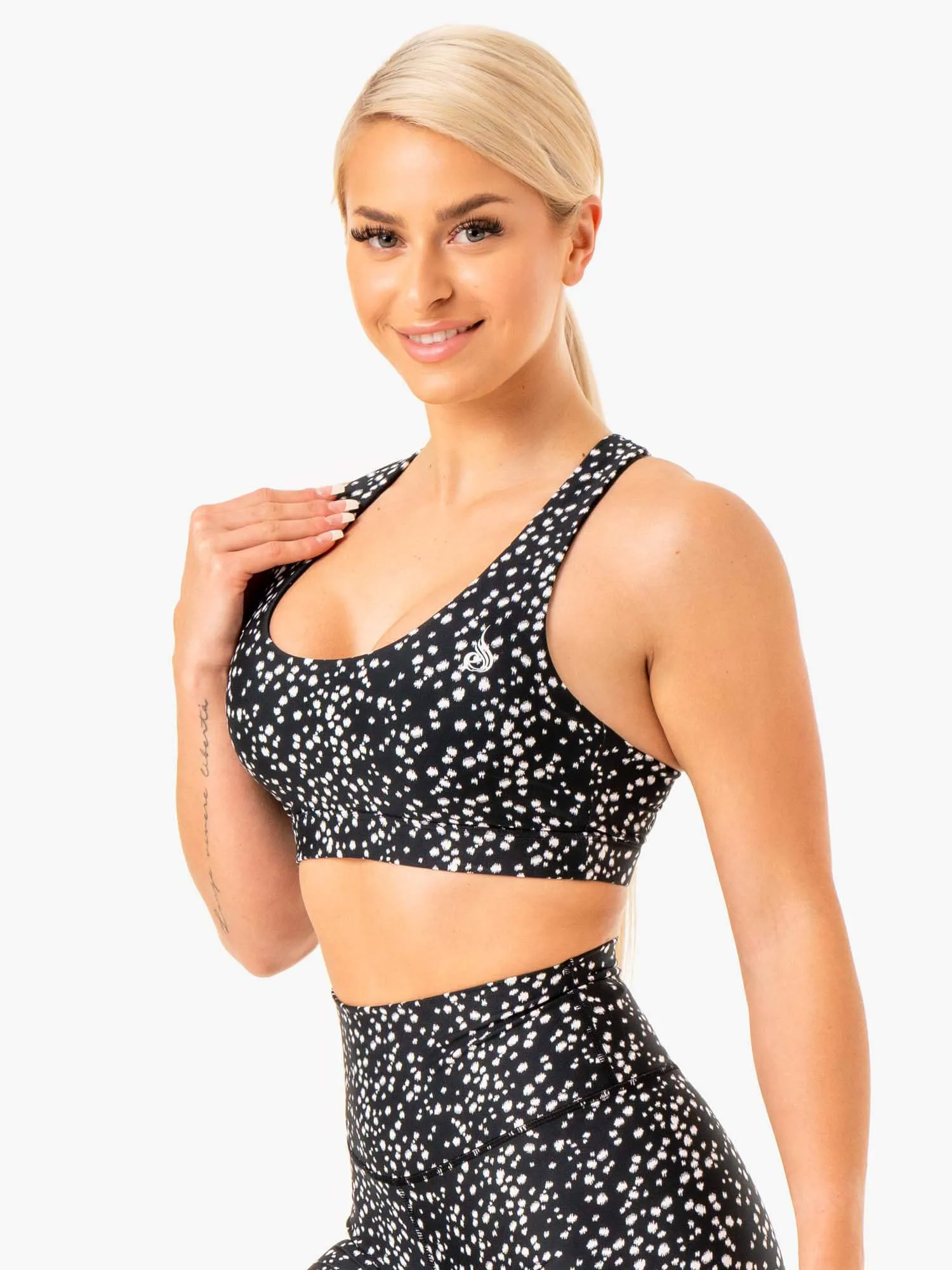 Blended materials Reform Sports Bra - Black Speckle