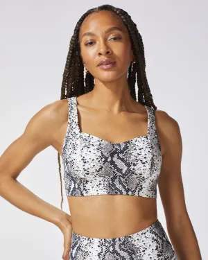 Flex Foam Inserts Soft Silk Rebel Python Print Longline Bra