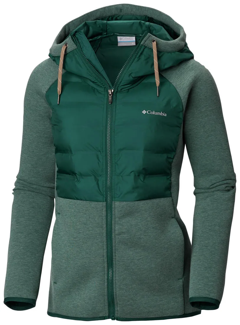 Expandable Sleeve Cuffs Moisture Wicking Technology Columbia Women Green Northern Comfort Hybrid Hoodie