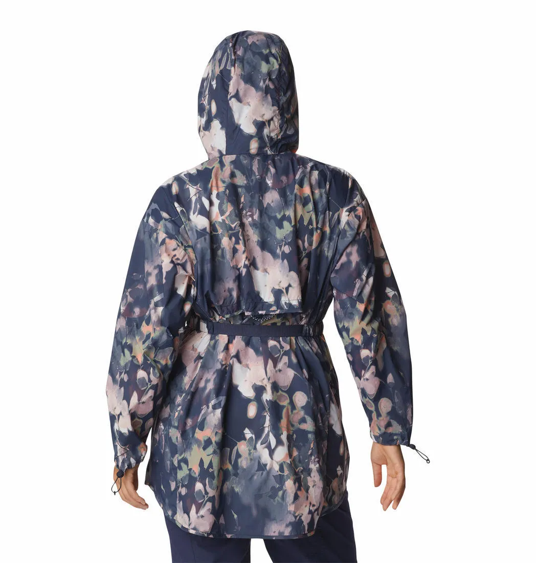 Urban Outerwear Columbia Women Navy Blue Parkette Long Wind Jacket (Sun Protection)