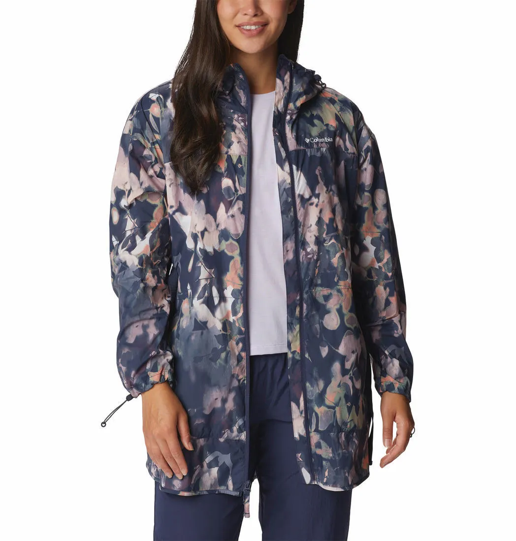 thermal Persist Columbia Women Navy Blue Parkette Long Wind Jacket (Sun Protection)