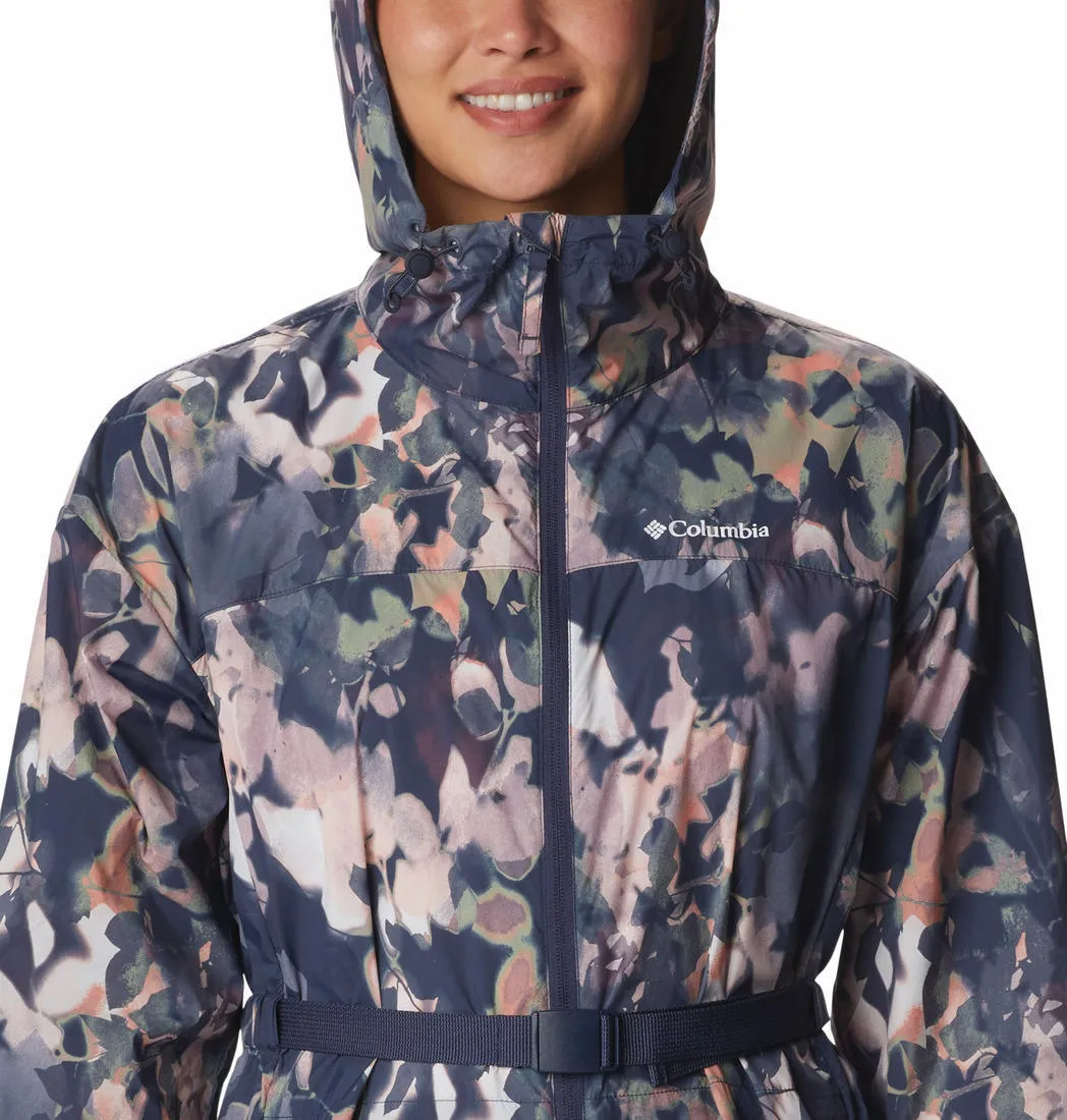 pilots Columbia Women Navy Blue Parkette Long Wind Jacket (Sun Protection)