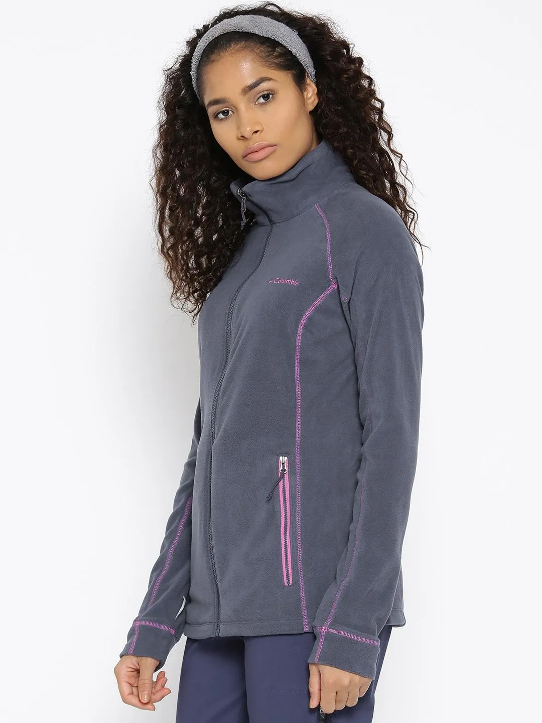 Columbia Women Navy Blue Leadbetter Mountain Full Zip Fleece skier