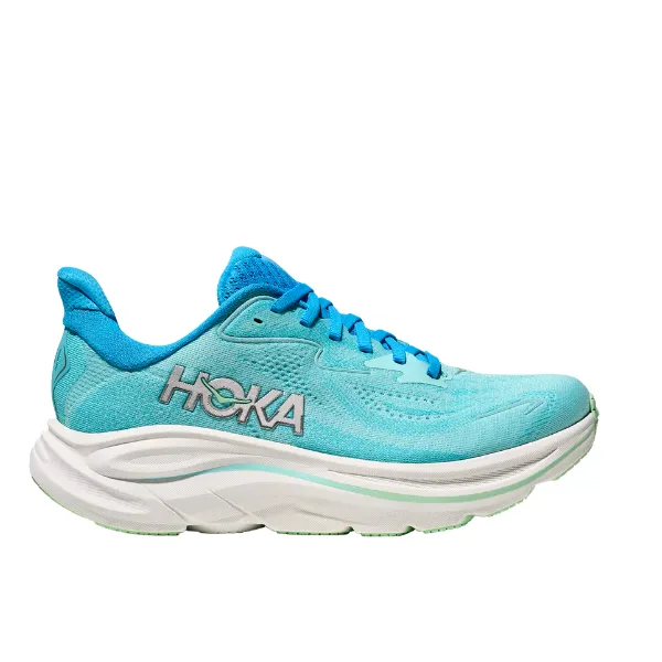 Hoka Women's Clifton 10 Wide Blue/White Adaptive Midsole Geometry Enhanced Airflow Design
