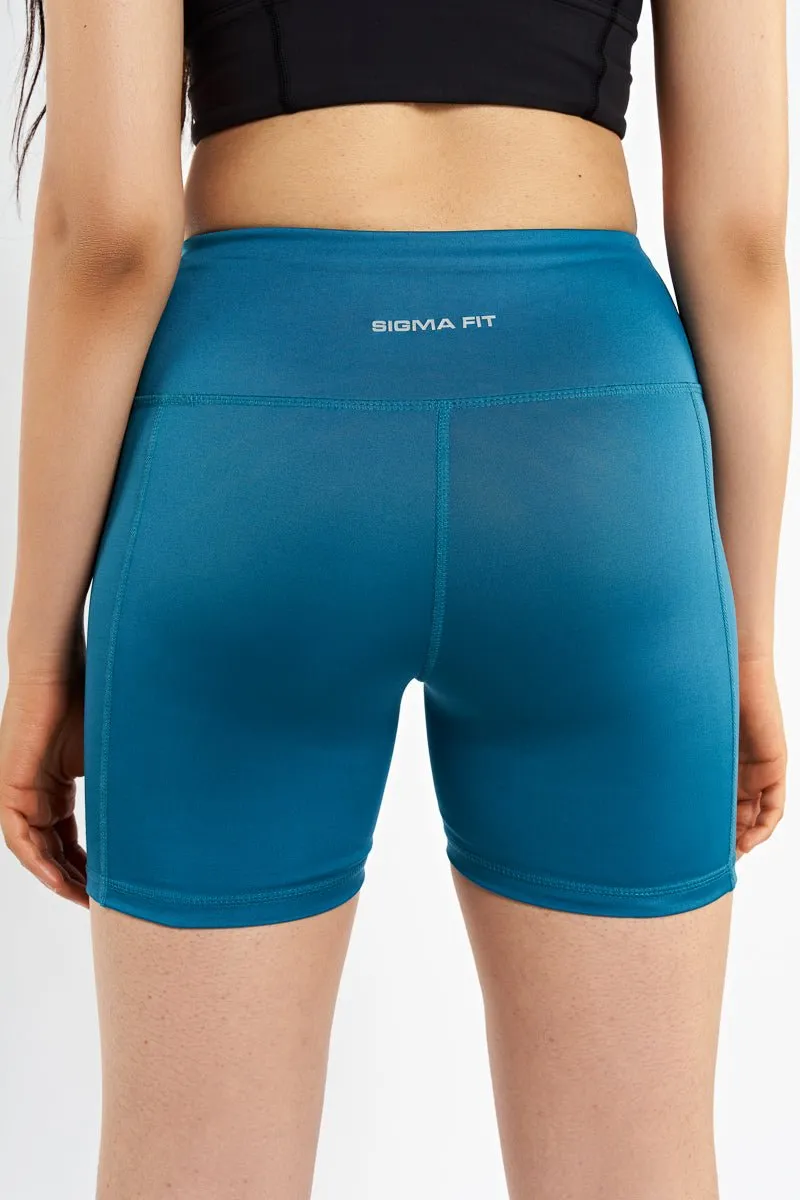 Simple Waist Street Layers Ink Blue Basic Hot Shorts