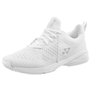 Wide Toe Box Option Blown Rubber Forefoot Yonex Women's Sonicage 3 - White/Silver