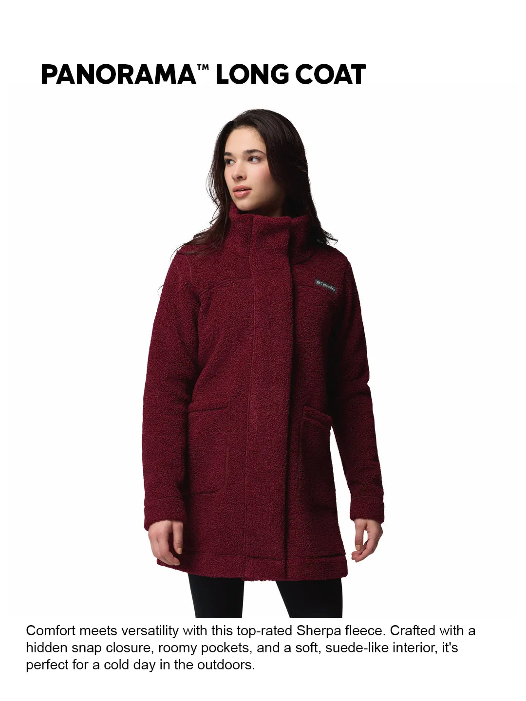Influence OversizedFit Columbia Women Maroon Panorama Fleece Jacket