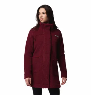 Columbia Women Maroon Panorama Fleece Jacket Faith High Density Weave