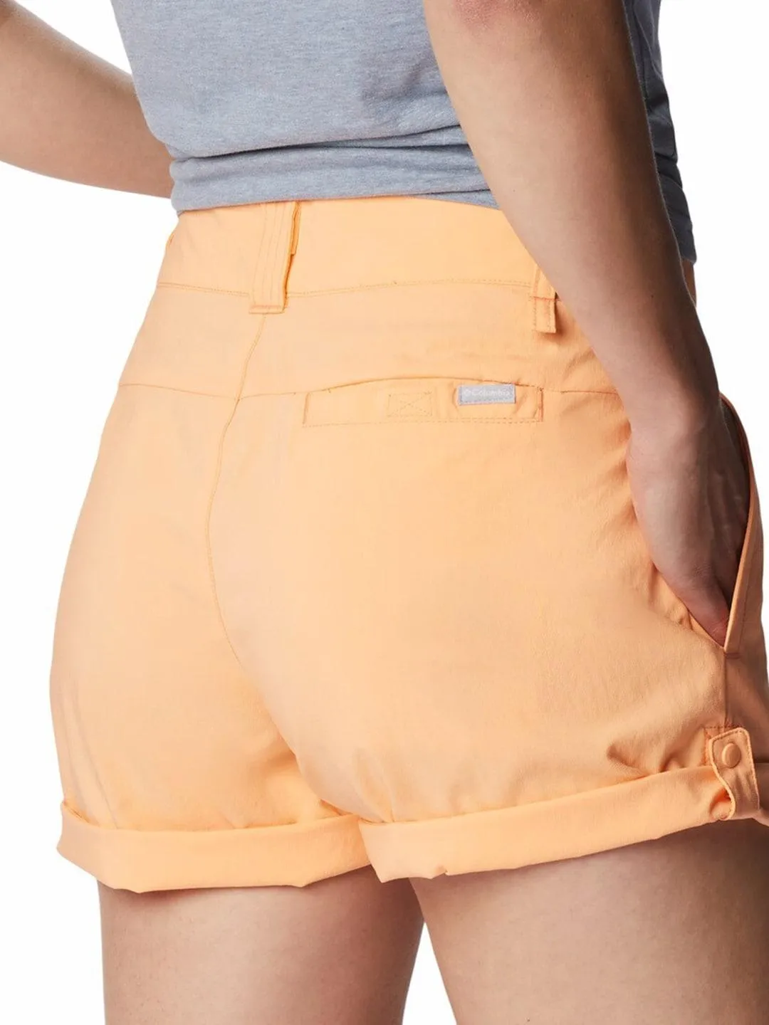 Comfortable Waistband Columbia Women Peach Silver Ridge Utility Short (Sun Protection)