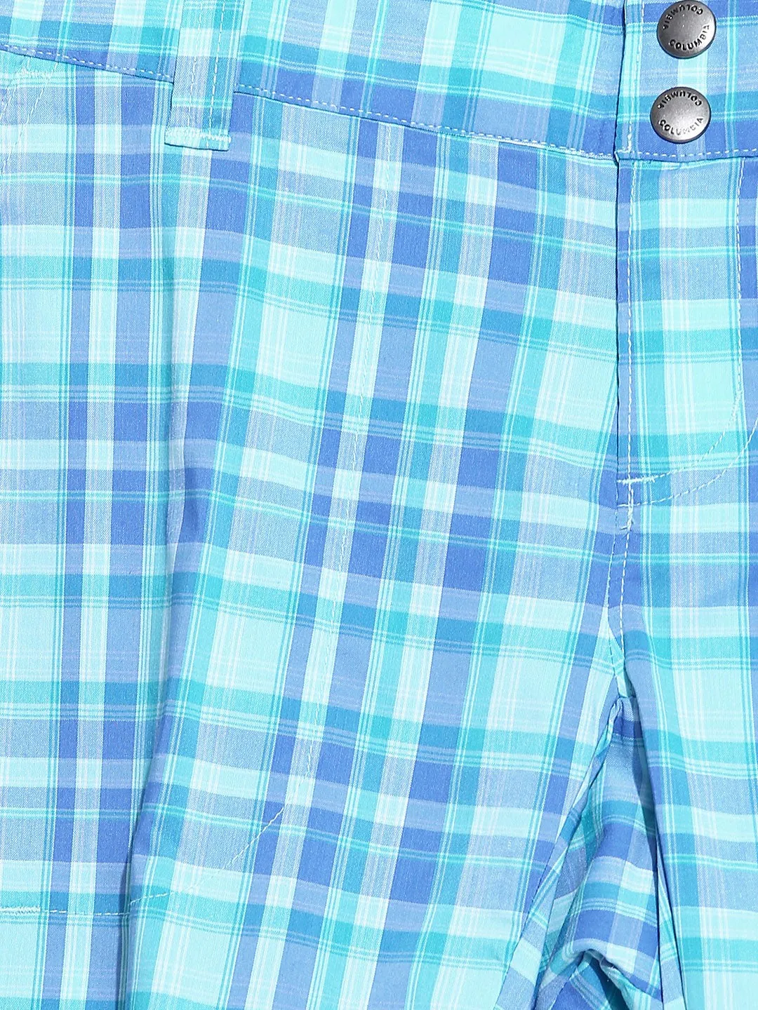 Columbia Women Blue Saturday Trail II Plaid Short (Sun Protection) Heels fall shorts