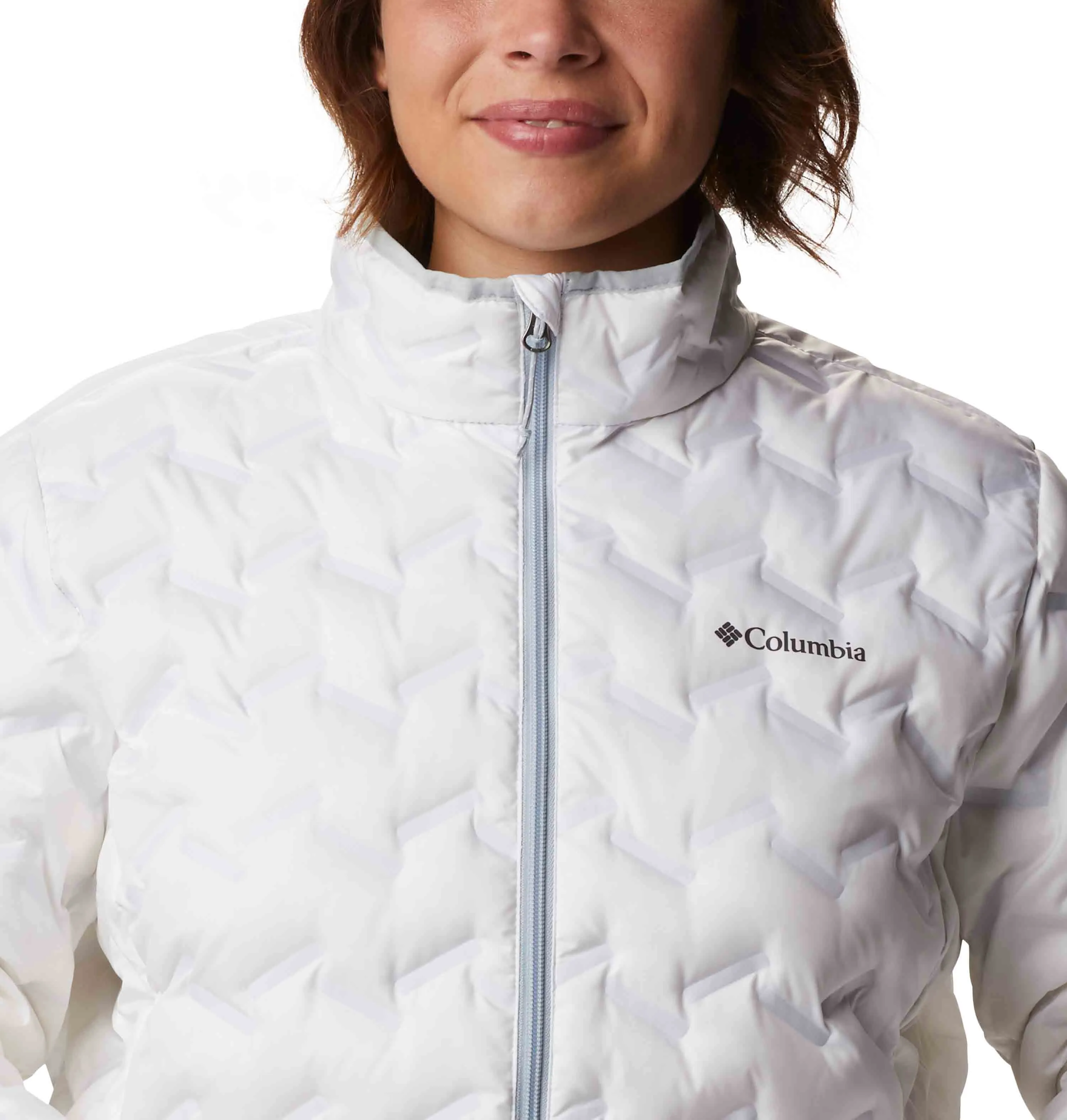 Weatherproof Zippers Sanction Columbia Women White Delta Ridge Down Jacket