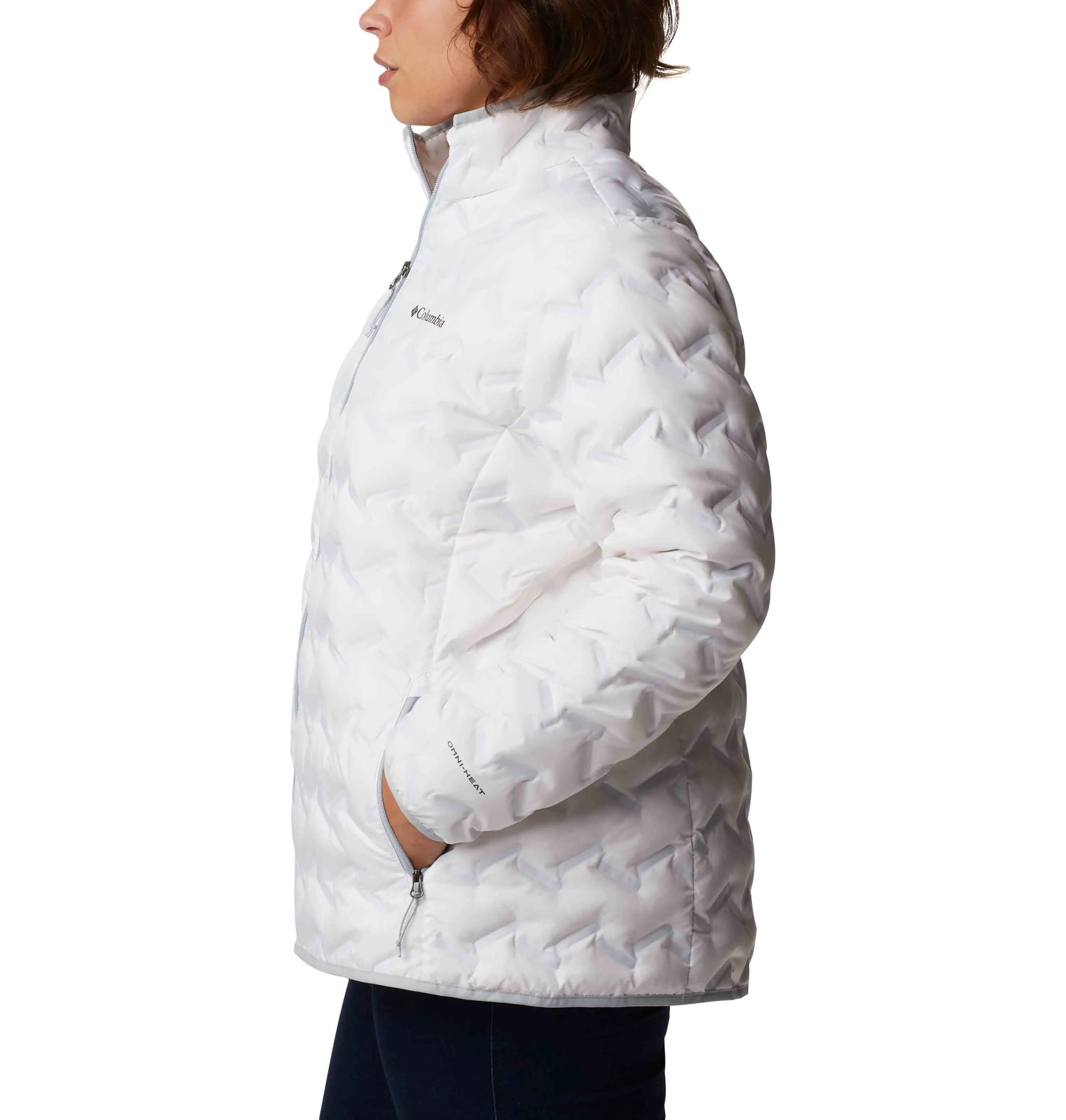 Multi Pocket Configuration Withstand Columbia Women White Delta Ridge Down Jacket