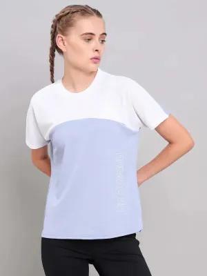 Essential Wear Women Colorblock Slim Fit Crew Neck T-shirt with TECHNO COOL 