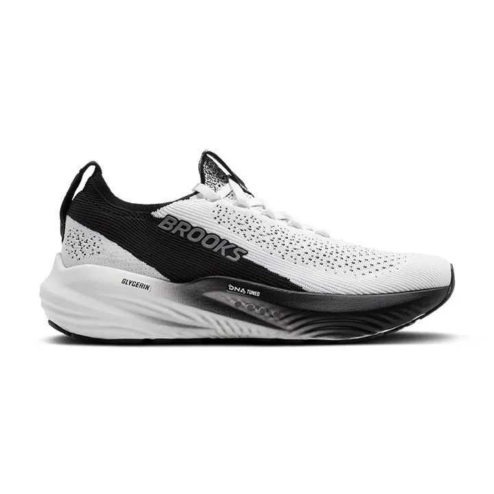 running with a reflector Brooks Women's Glycerin StealthFit 22 White/Black