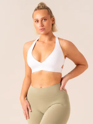 Satin Prime Sports Bra - White