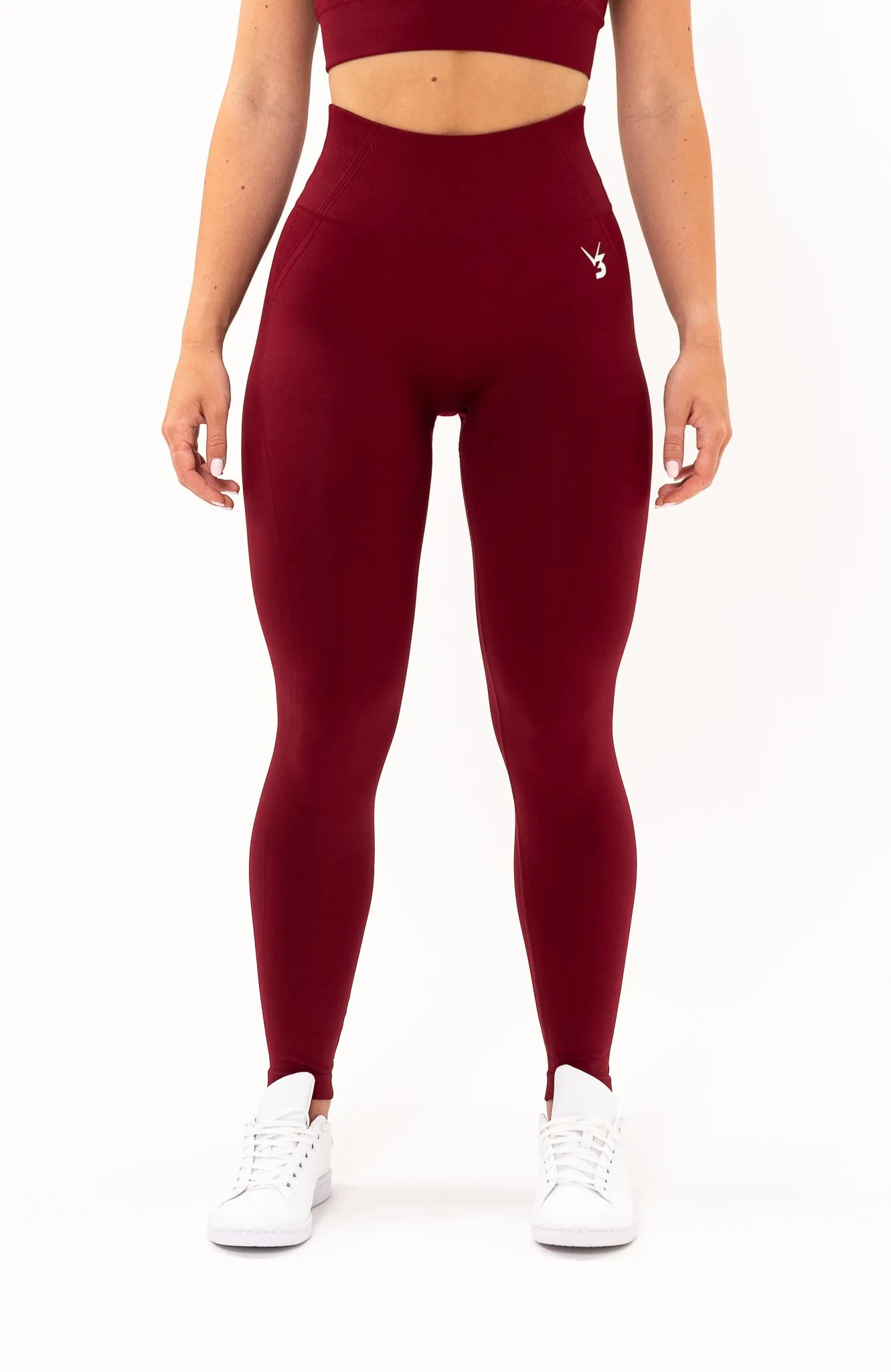 Tempo Seamless Scrunch Leggings - Burgundy Red Chic Look City Walk Minimalist Style