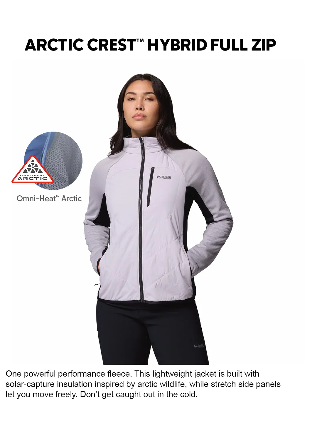 Columbia Women Purple OmniHeat Arctic Hybrid Fleece Jacket Quiet Fabric