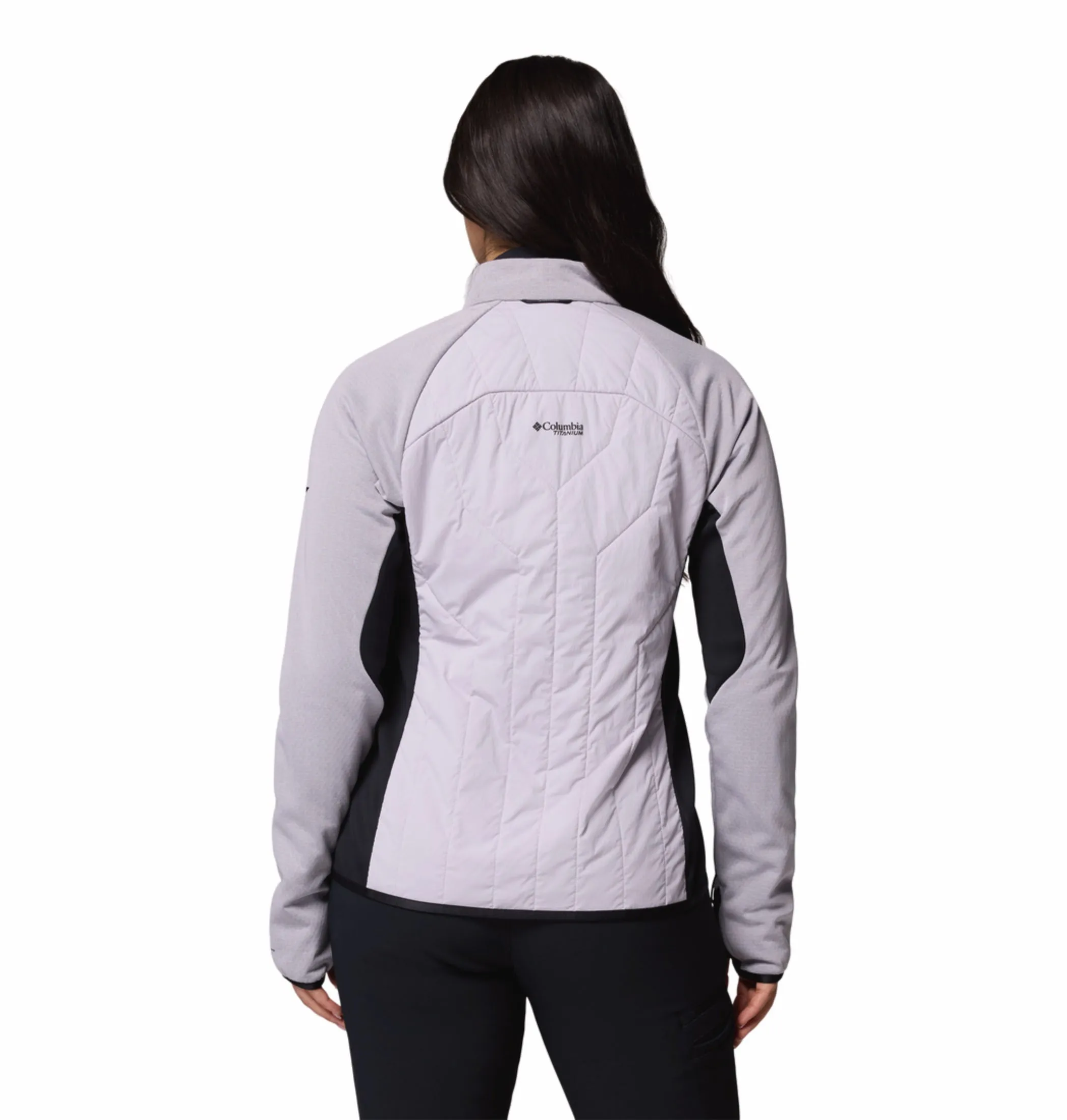 Columbia Women Purple OmniHeat Arctic Hybrid Fleece Jacket suitable for charity events city dwellers