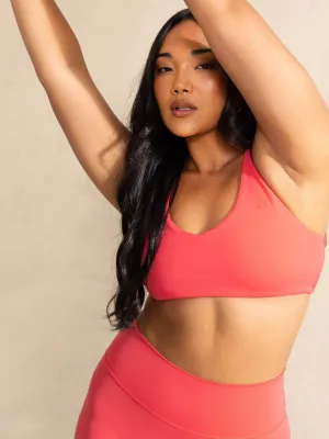 NKD Embody Sports Crop - Neon Salmon Accessorized seams Secure Band