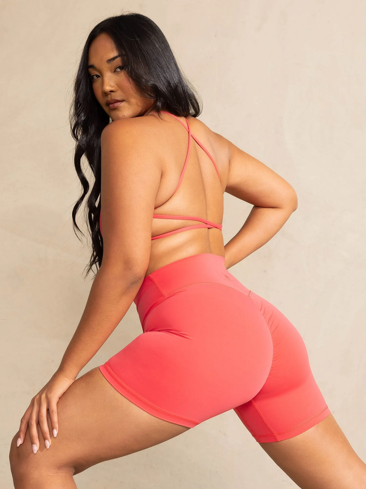 adult clothing NKD Embody Sports Crop - Neon Salmon