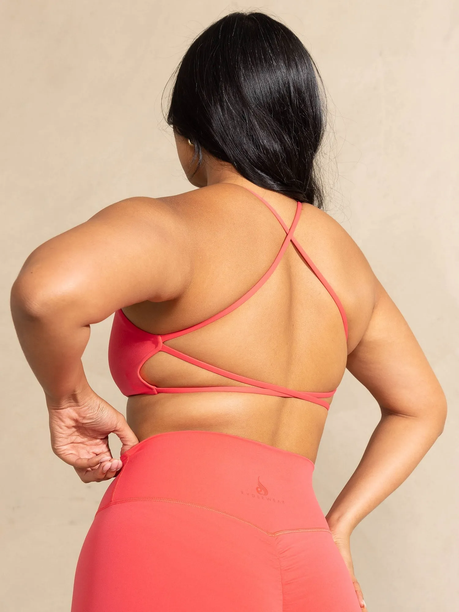 Breathable Lining Supportive Seamless NKD Embody Sports Crop - Neon Salmon